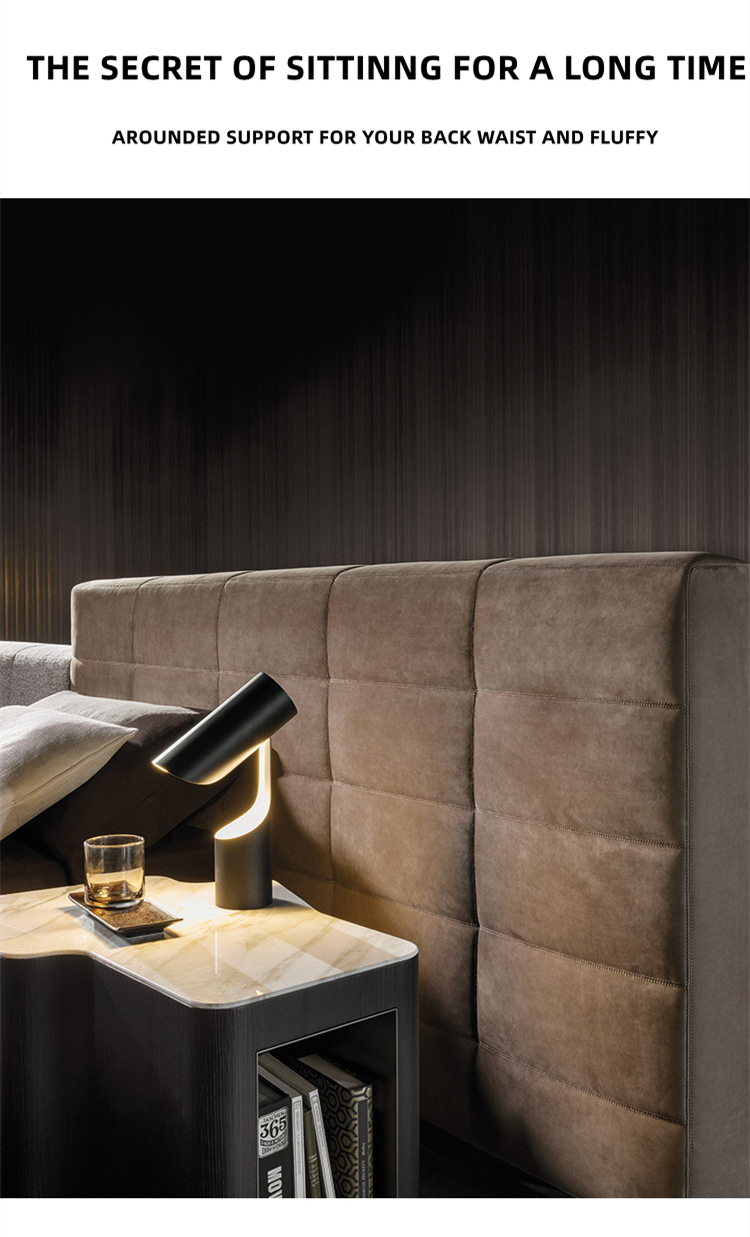 Italian Minimalist Hign-end Headboard Upholstered Home Bedroom Furniture King Size Queen Size Modern Bed