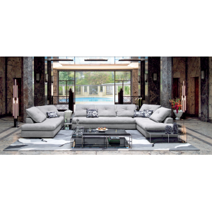 CEO Furniture Factory Foreword High End Minimalist Modern Leather Modular Sectional Villa 8 Seats Ov